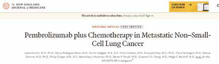 转移性NSCLC患者 Pembrolizumab联合化疗显著延长生存