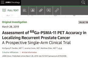 68Ga-PSMA-11 PET可用于局部复发性前列腺癌