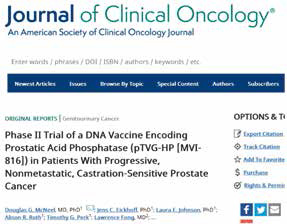 去势敏感型前列腺癌 联用pTVG-HP疫苗疗效待定