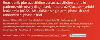 新发IDH2突变型AML 联合Enasidenib优于单用阿扎胞苷